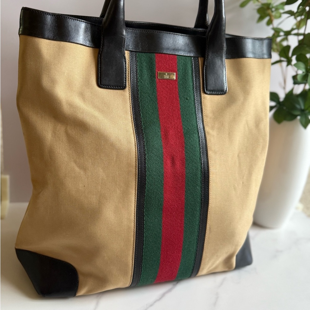 Gucci Canvas Sherryline Borsa Tote